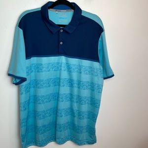 Men’s Adidas Climacool Golf/Polo Shirt Size X-Large Color Aqua/Navy Blue
